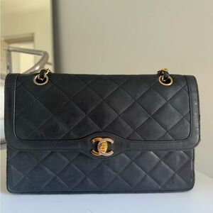 Chanel Two Tone CC Flap Bag Quilted Lambskin